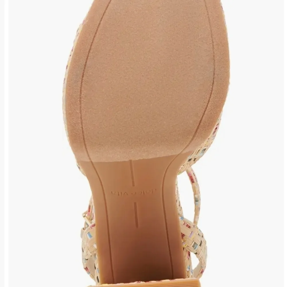 💛🔸️Dolce Vita🔸️PARLIE Pastel Multi Raffia Size Platform Heels  8.5